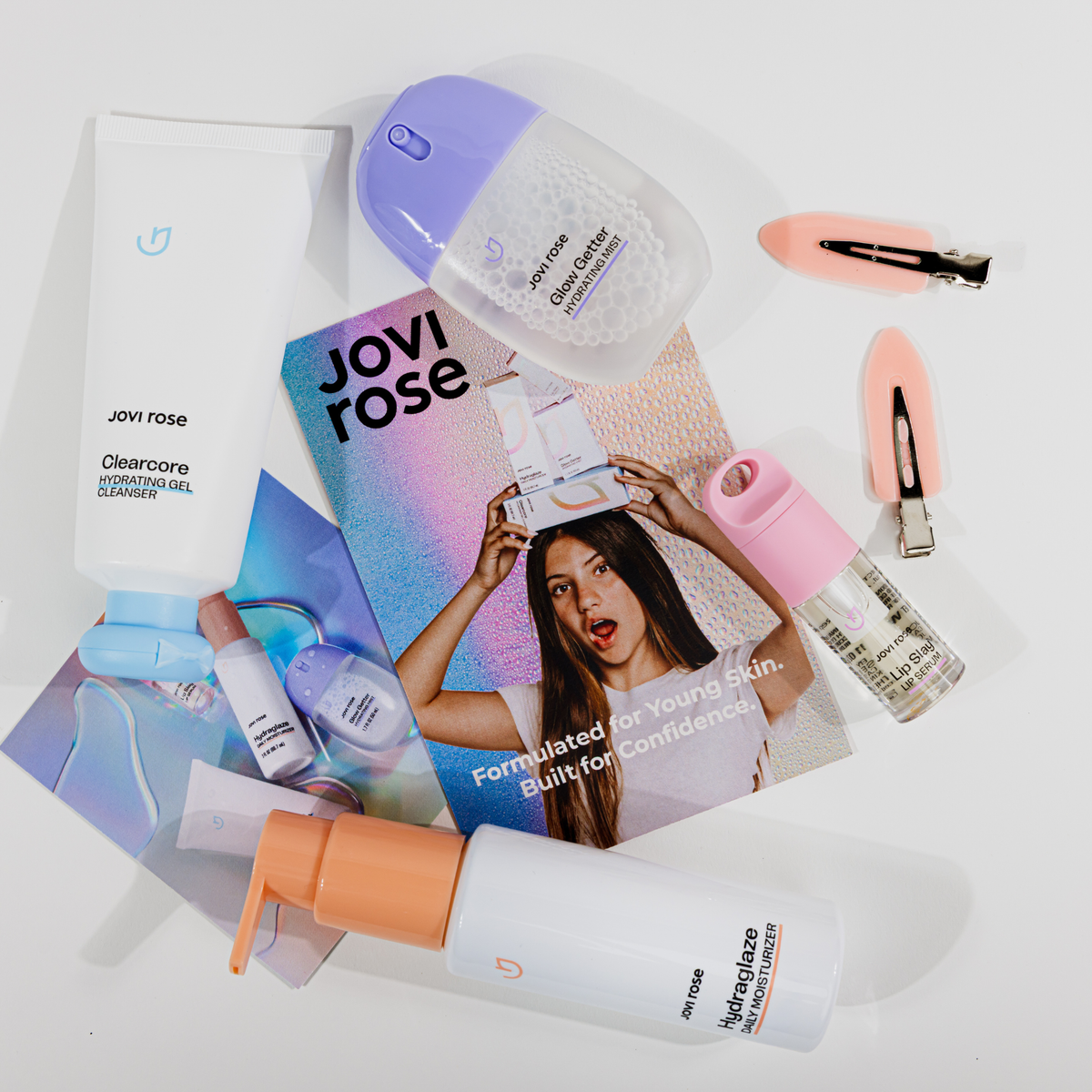 Jovi Rose Complete Routine, 4-step skincare set for tweens and teens