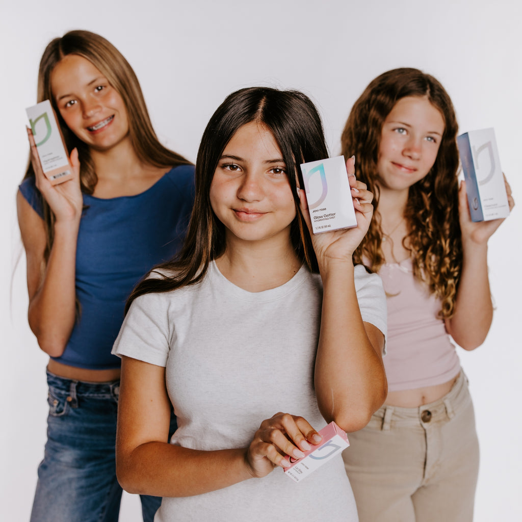 Jovi Rose Complete Routine, 4-step skincare set for tweens and teens